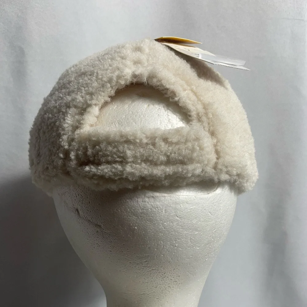 Cat & Jack Off-White Sherpa Satin Lined Baseball Cap OSFM NWT 2024
